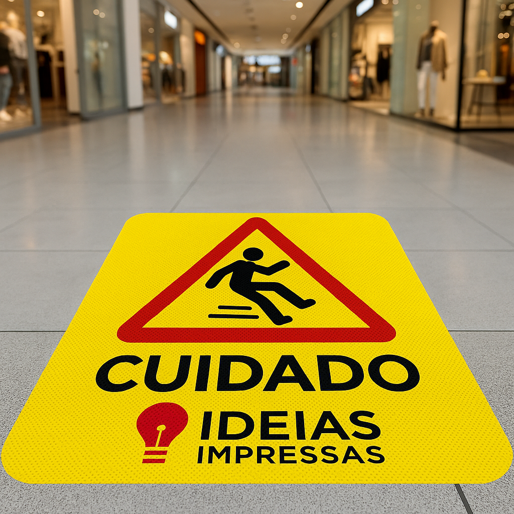Adesivo de chão personalizado com comunicação